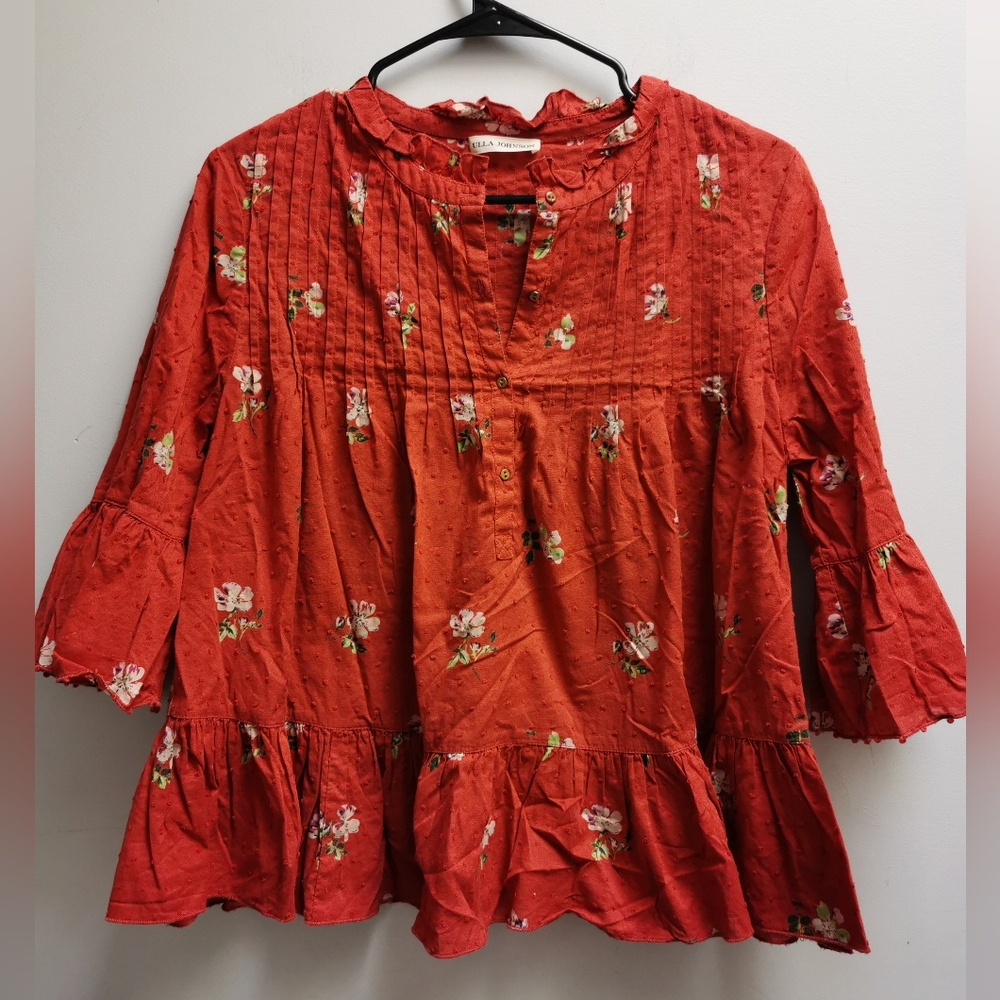 Ulla Johnson Scarlet Floral Ruffle Blouse - Picture 4 of 10